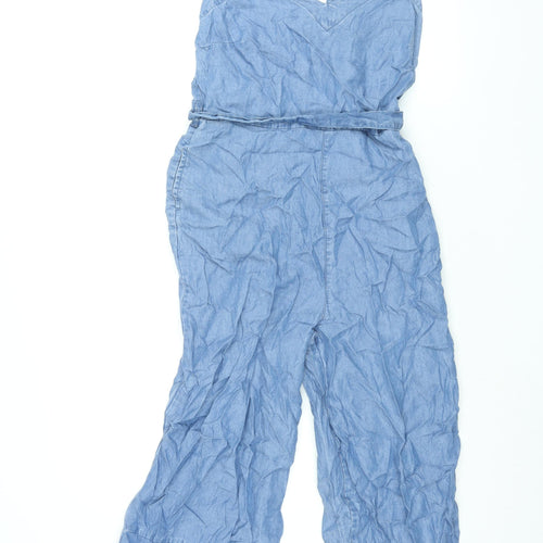 F&F Womens Blue Lyocell Jumpsuit One-Piece Size 10 L20 in Pullover - Belted