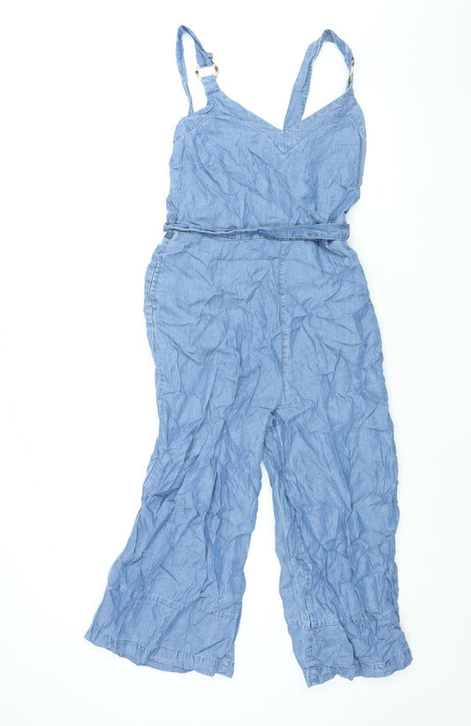 F&F Womens Blue Lyocell Jumpsuit One-Piece Size 10 L20 in Pullover - Belted