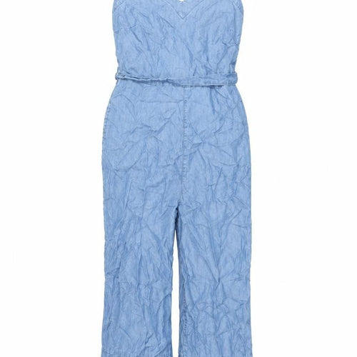 F&F Womens Blue Lyocell Jumpsuit One-Piece Size 10 L20 in Pullover - Belted
