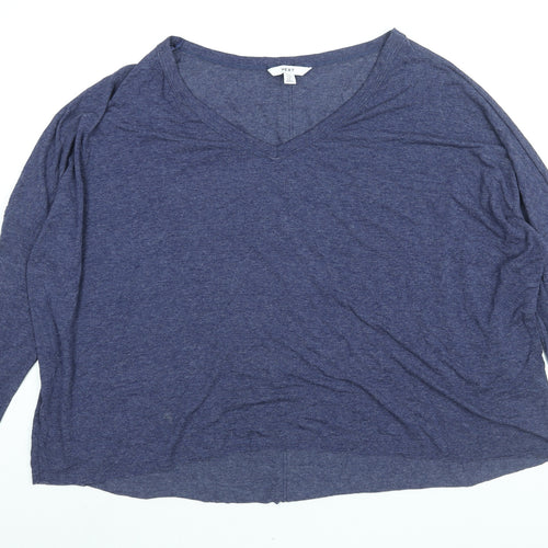 NEXT Womens Blue Viscose Basic Blouse Size 12 V-Neck