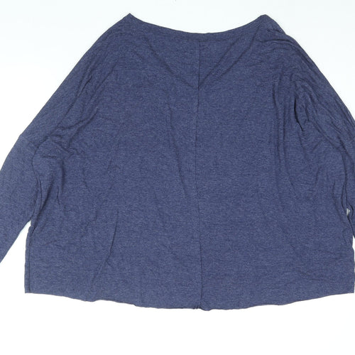 NEXT Womens Blue Viscose Basic Blouse Size 12 V-Neck