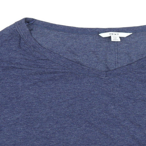 NEXT Womens Blue Viscose Basic Blouse Size 12 V-Neck