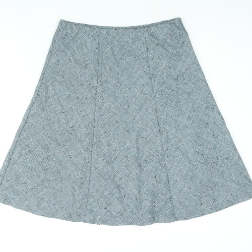 EWM Womens Blue Polyester A-Line Skirt Size 14