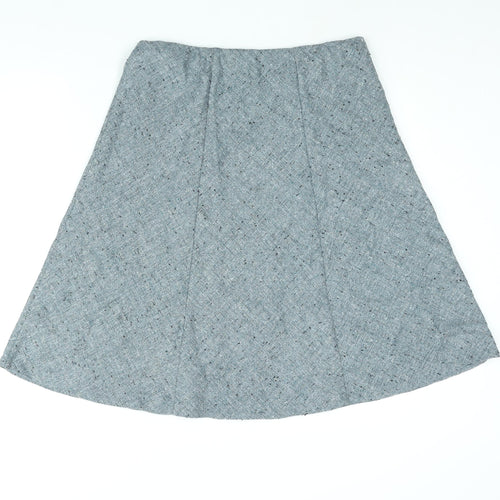 EWM Womens Blue Polyester A-Line Skirt Size 14