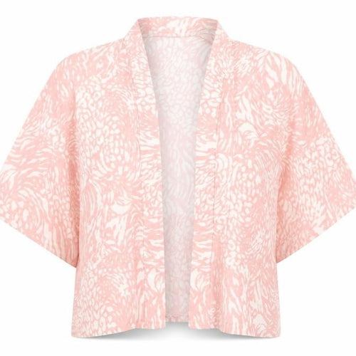 Boohoo Womens Pink Geometric Polyester Kimono Blouse Size 10 V-Neck - Size 10-12