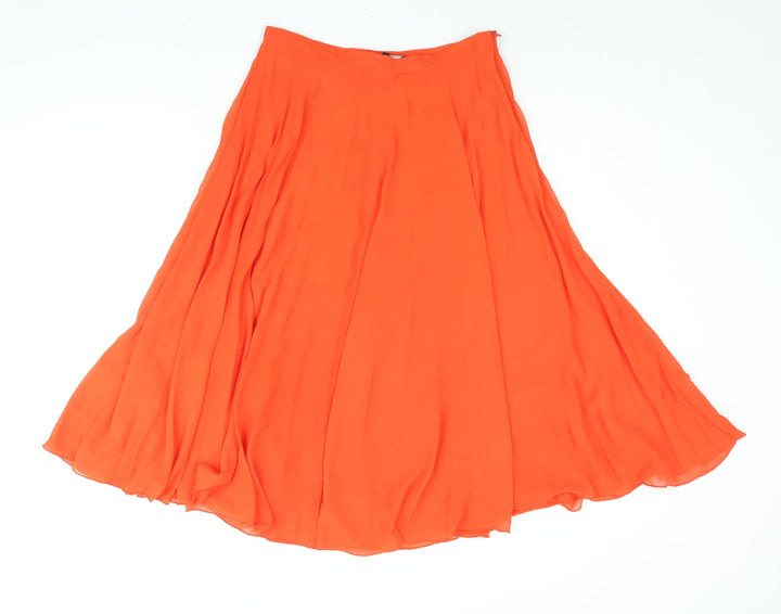 New Look Womens Red Polyester Pleated Skirt Size 10 Zip