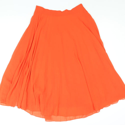 New Look Womens Red Polyester Pleated Skirt Size 10 Zip