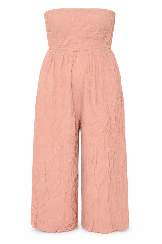Front view of Miss Selfridge women’s pink polyester jumpsuit one-piece, size UK 12, 20-inch leg pullover