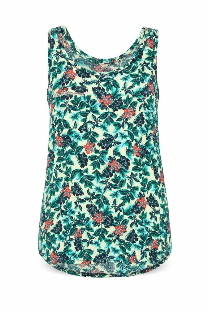 Front view of Springfield women’s multicoloured floral polyester camisole blouse, size S, scoop neck
