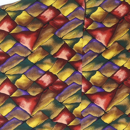 Che Studio Womens Multicoloured Geometric Polyester Basic Blouse Size M Round Neck