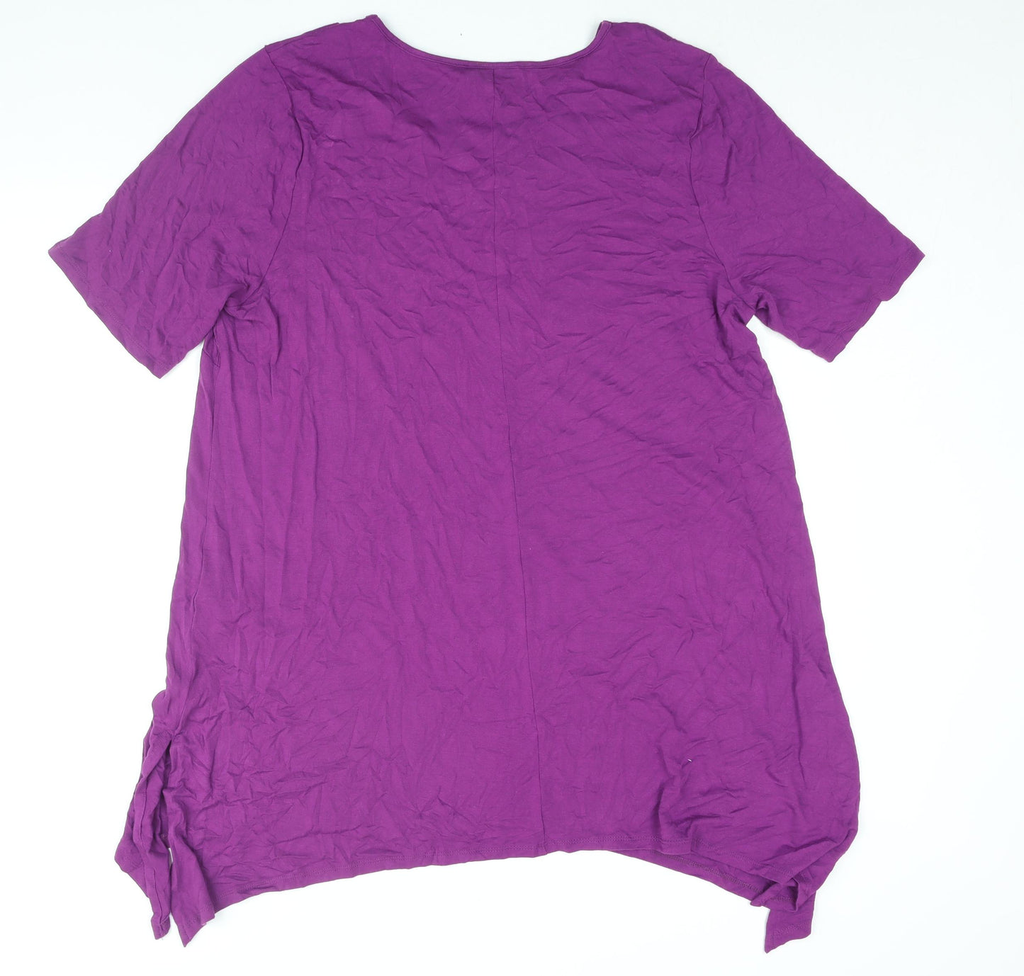 Zim & Zoe Womens Purple Viscose T-Shirt Dress Size 20 Scoop Neck Pullover