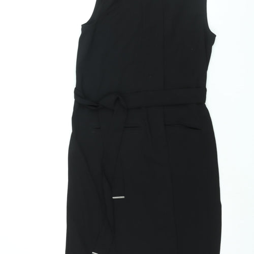 Dorothy Perkins Womens Black Jacket Waistcoat Size 10 Tie - Belted
