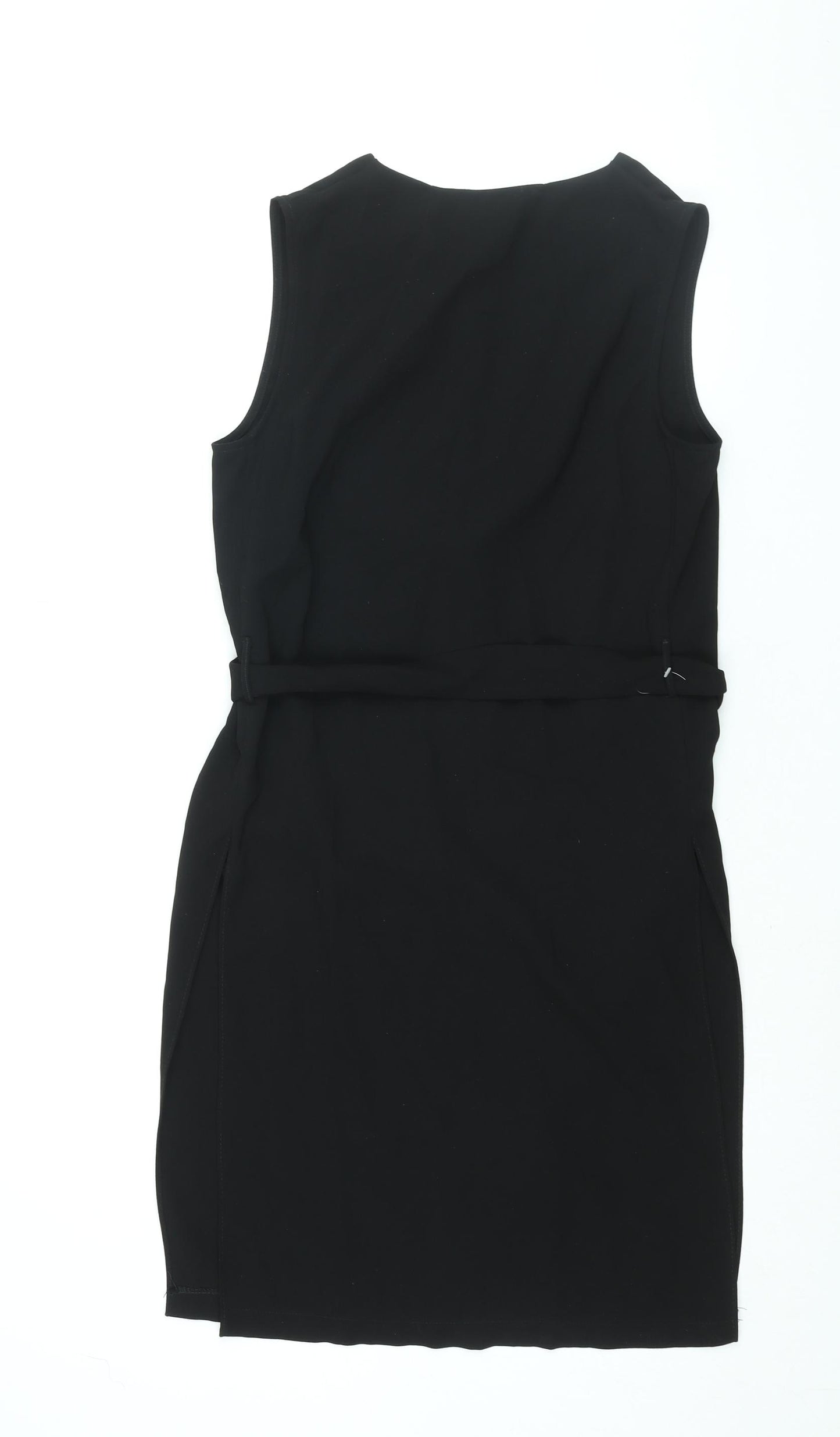 Dorothy Perkins Womens Black Jacket Waistcoat Size 10 Tie - Belted