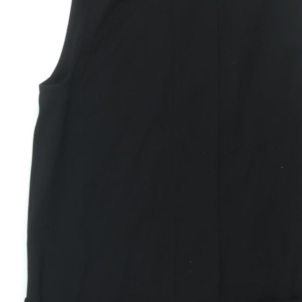 Dorothy Perkins Womens Black Jacket Waistcoat Size 10 Tie - Belted
