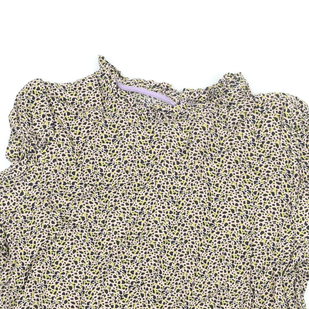 Numph Womens Multicoloured Geometric Viscose Basic Blouse Size 12 Mock Neck