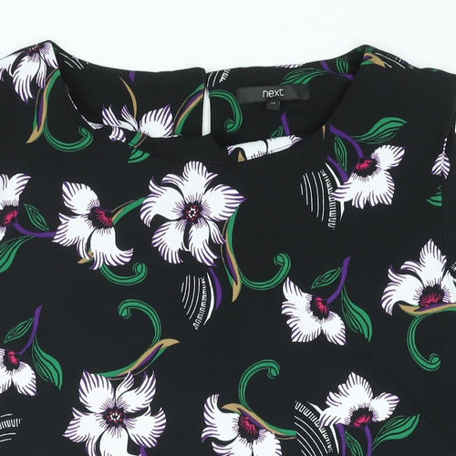 NEXT Womens Black Floral Polyester Camisole Blouse Size 22 Round Neck