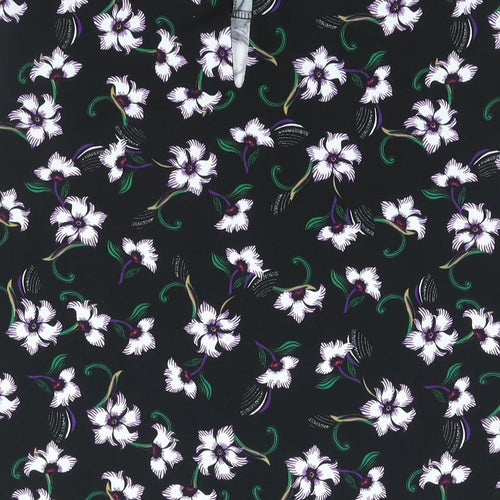 NEXT Womens Black Floral Polyester Camisole Blouse Size 22 Round Neck