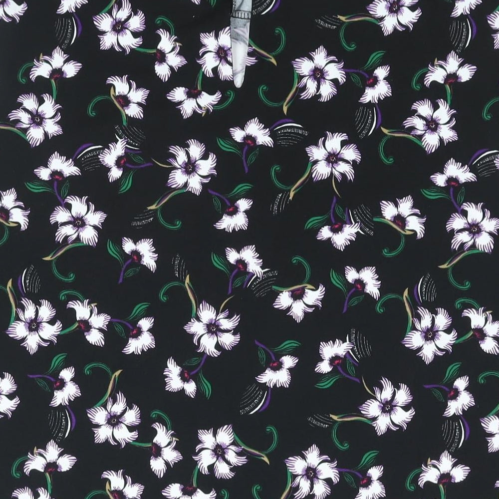 NEXT Womens Black Floral Polyester Camisole Blouse Size 22 Round Neck