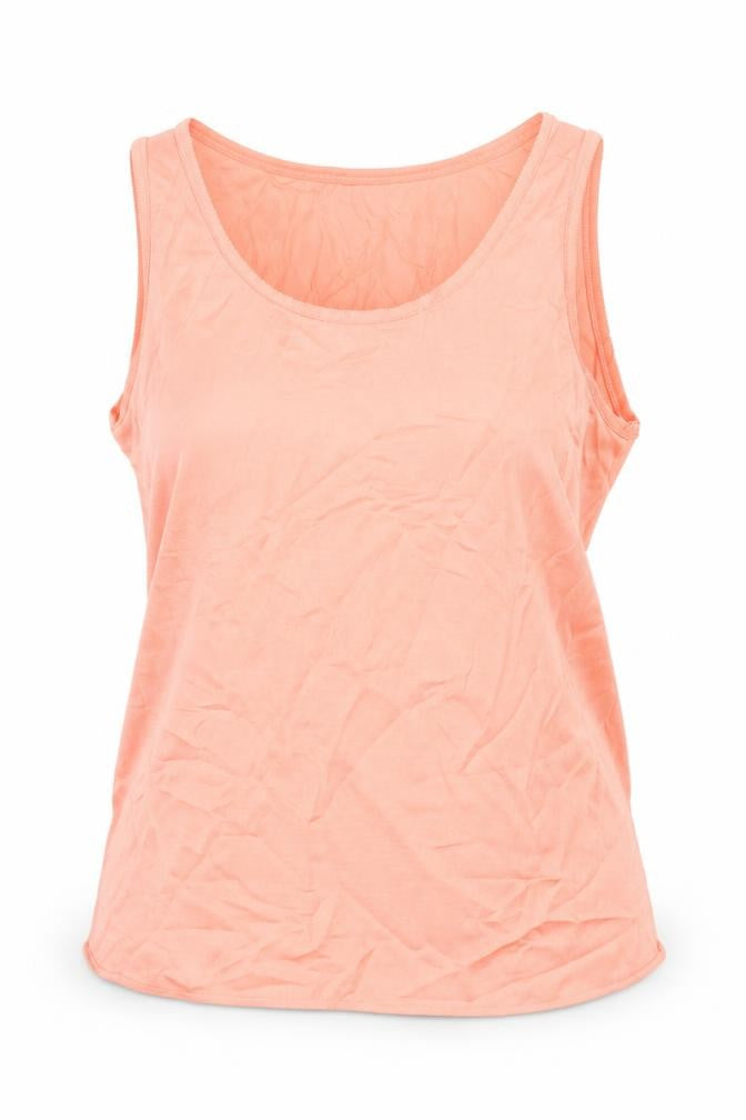 Front view of Marks & Spencer women’s pink polyester camisole blouse, size UK 12, scoop neck