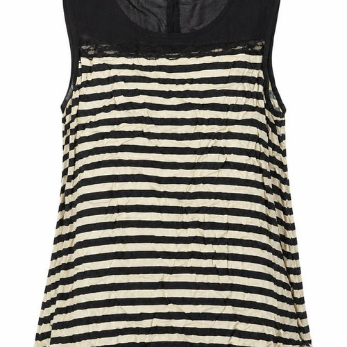 K&D London Womens Beige Striped Polyester Camisole Blouse Size 14 Round Neck