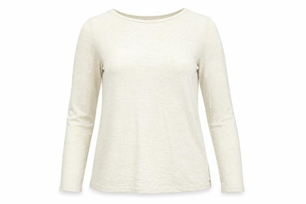 Front view of Autograph women’s gold polyester basic blouse, size UK 12, round neck