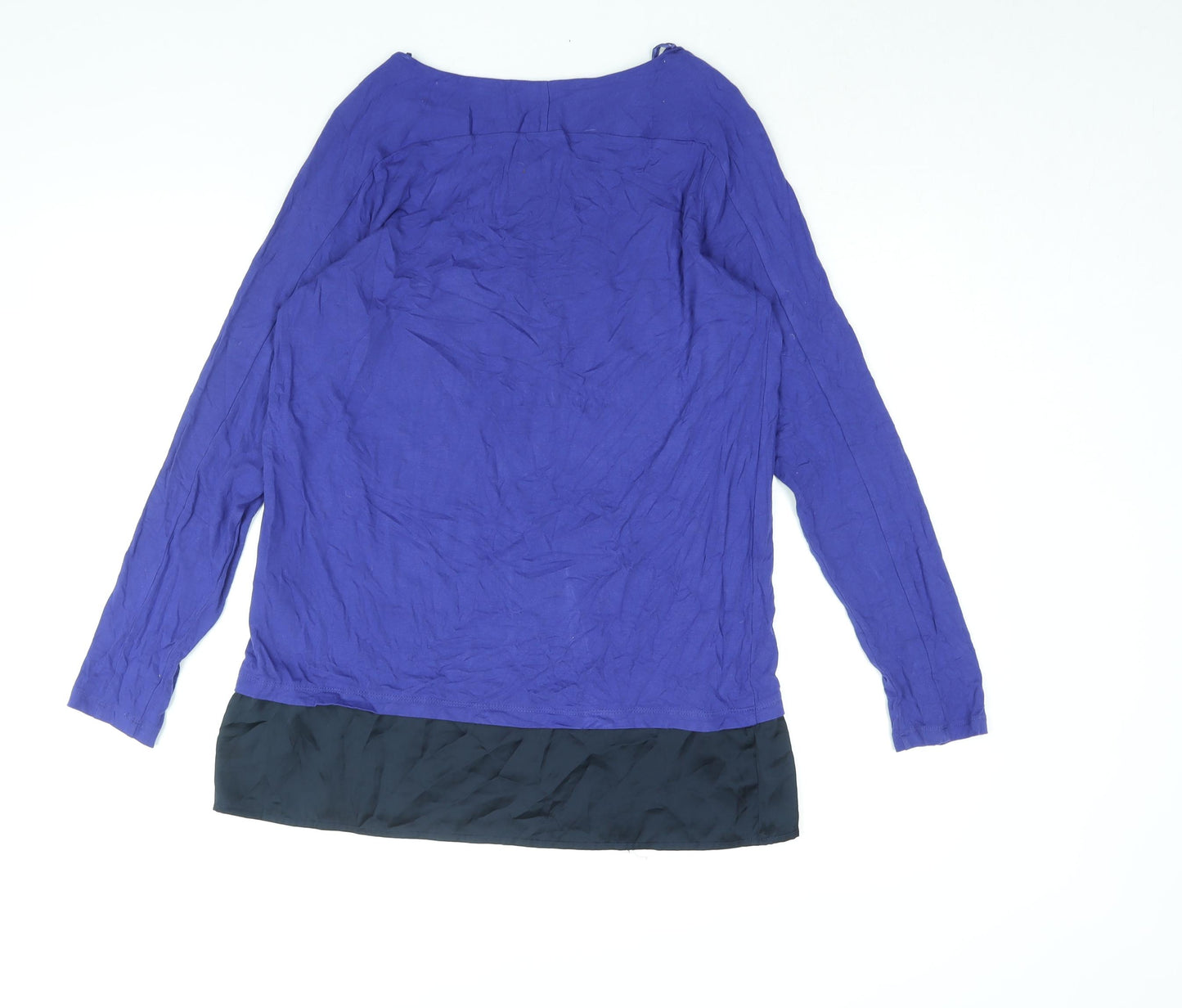 Marks and Womens Blue Viscose Basic Blouse Size 14 Square Neck