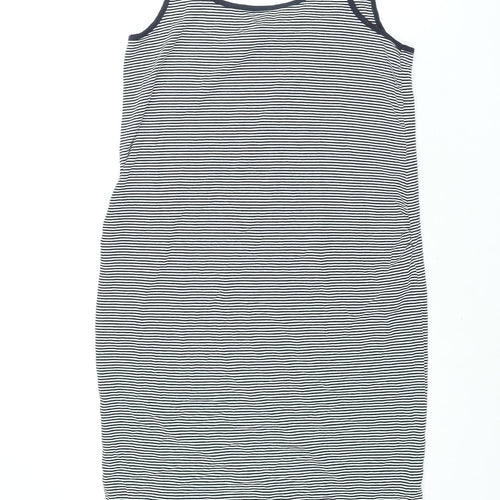 Blooming Marvellous Womens Blue Striped Viscose Tank Dress Size 14 Scoop Neck Pullover