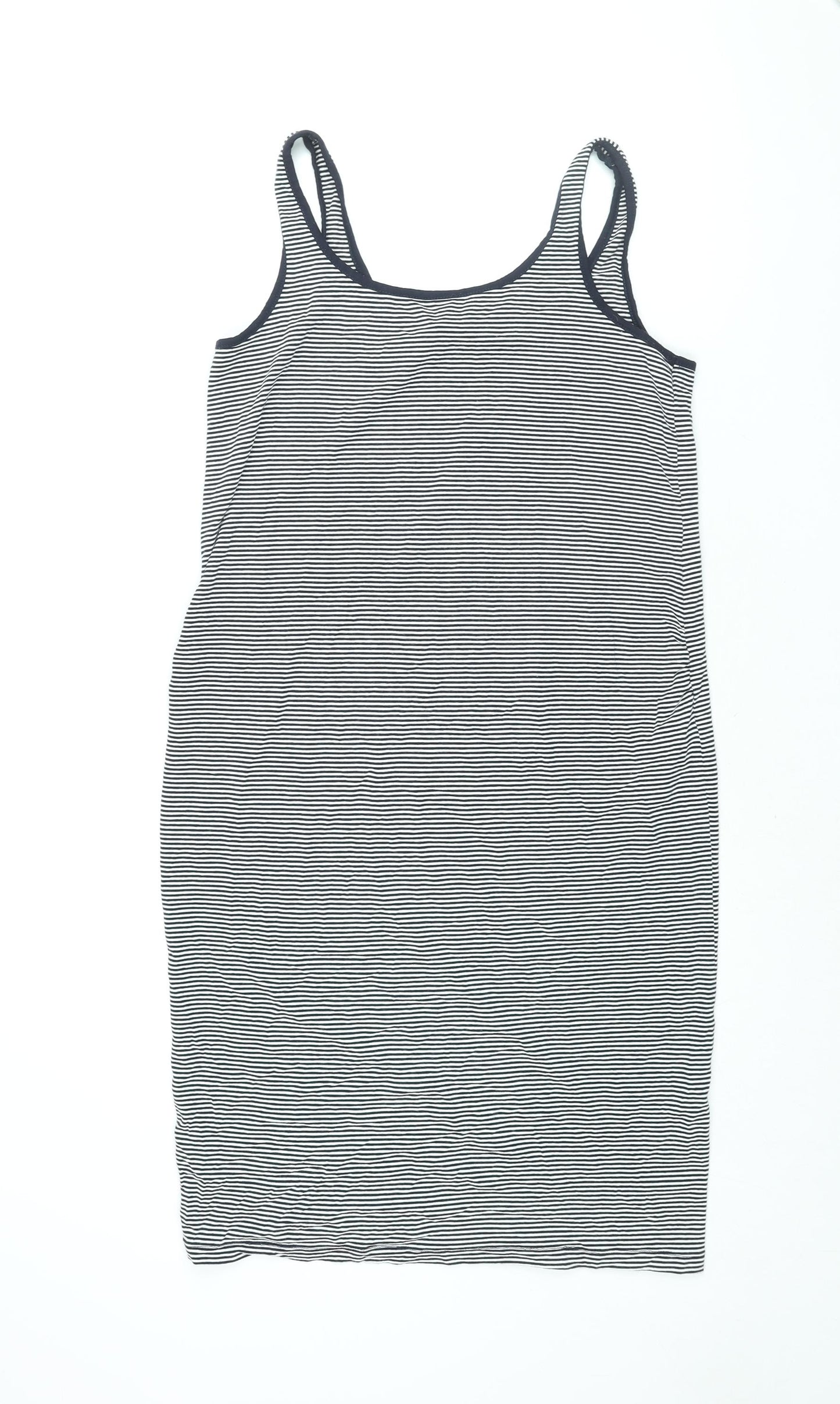 Blooming Marvellous Womens Blue Striped Viscose Tank Dress Size 14 Scoop Neck Pullover