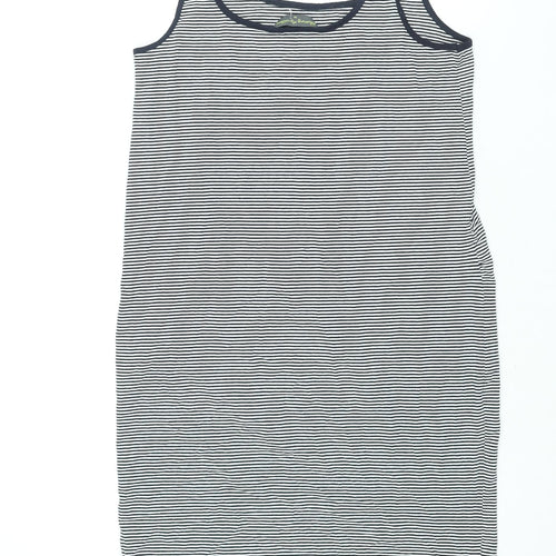Blooming Marvellous Womens Blue Striped Viscose Tank Dress Size 14 Scoop Neck Pullover