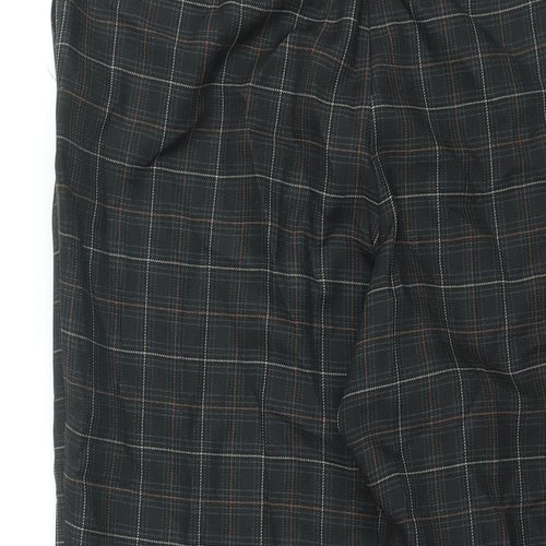 Dorothy Perkins Womens Black Check Polyester Trousers Size 12 L25 in Regular Zip