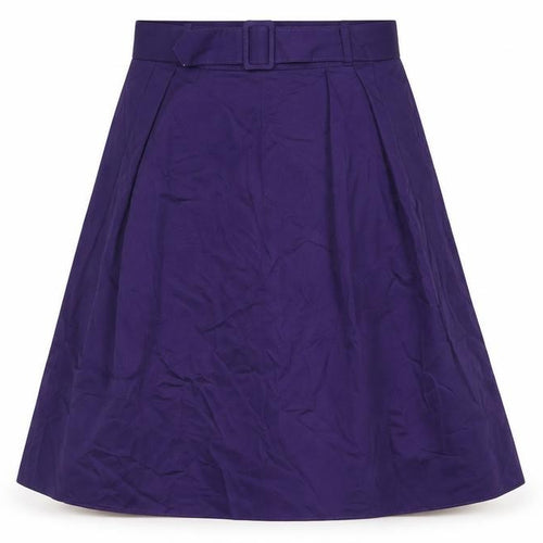 Yessica Womens Purple Polyester A-Line Skirt Size 16 Zip - Belted