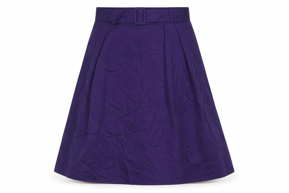 Yessica Womens Purple Polyester A-Line Skirt Size 16 Zip - Belted