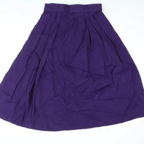 Yessica Womens Purple Polyester A-Line Skirt Size 16 Zip - Belted