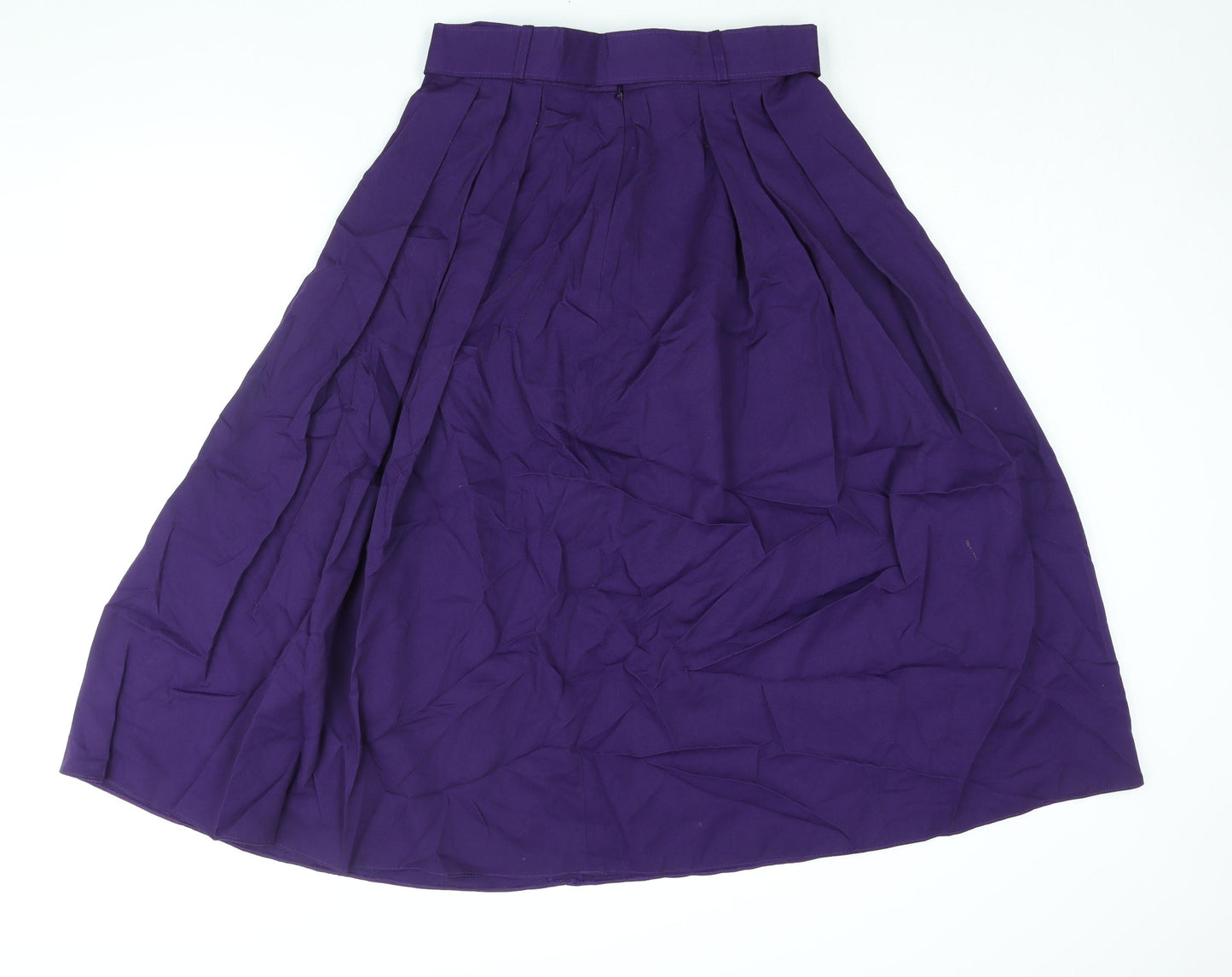Yessica Womens Purple Polyester A-Line Skirt Size 16 Zip - Belted