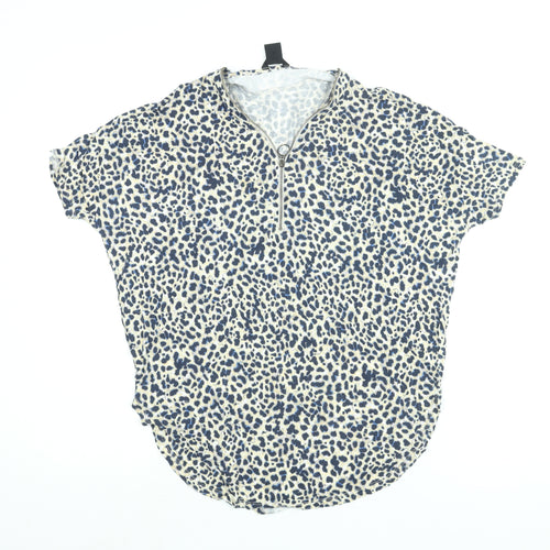 Lindex Womens Multicoloured Geometric Viscose Basic Blouse Size S V-Neck