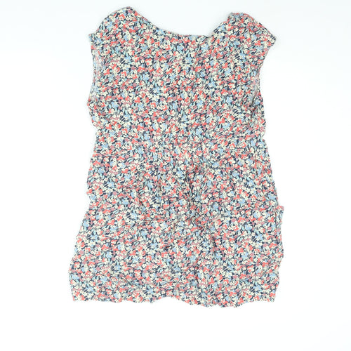 Jopules Womens Multicoloured Floral Viscose Mini Size 14 V-Neck Pullover