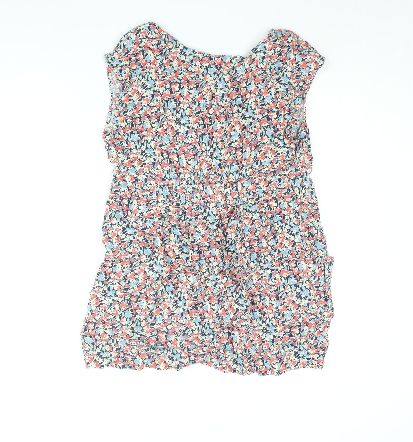 Jopules Womens Multicoloured Floral Viscose Mini Size 14 V-Neck Pullover