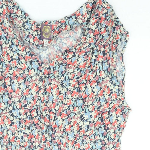 Jopules Womens Multicoloured Floral Viscose Mini Size 14 V-Neck Pullover