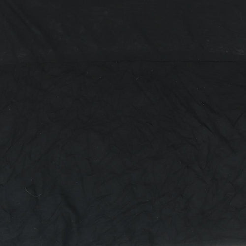 Divided by H&M Womens Black Viscose Cropped Blouse Size M Round Neck - Mesh Panel