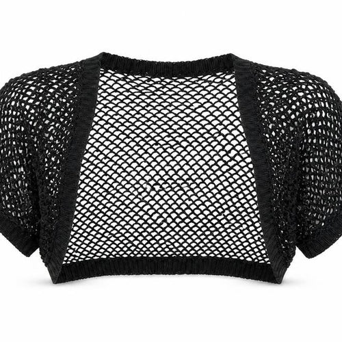 NEXT Womens Black V-Neck Viscose Shrug Jumper Size M - Sequin Size M-L