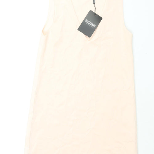 Missguided Womens Pink Polyester Shift Size 8 V-Neck Pullover