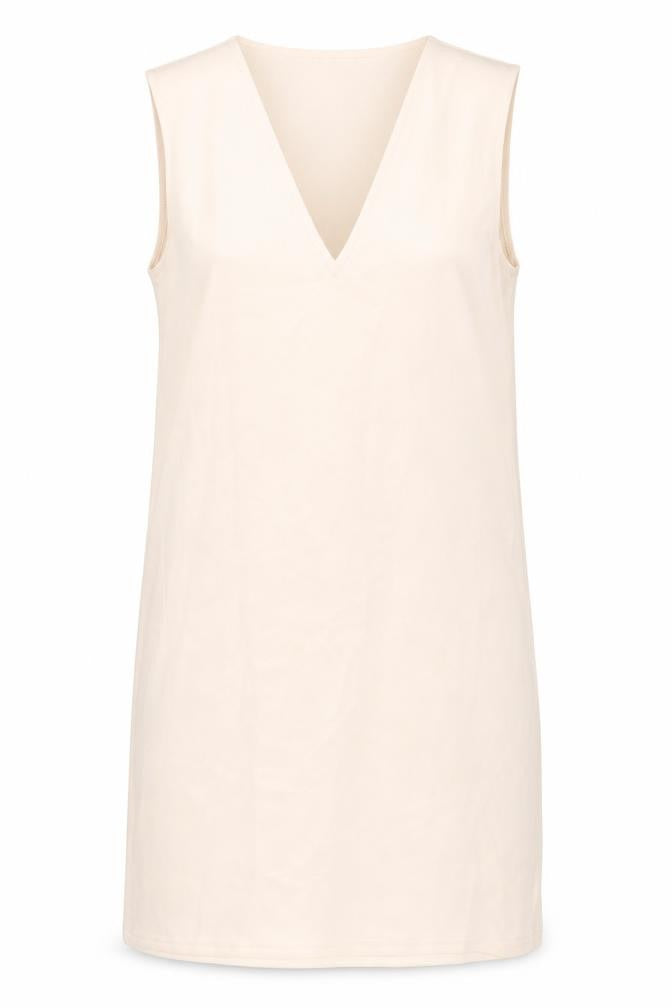 Front view of Missguided women’s pink polyester shift, size UK 8, v-neck pullover