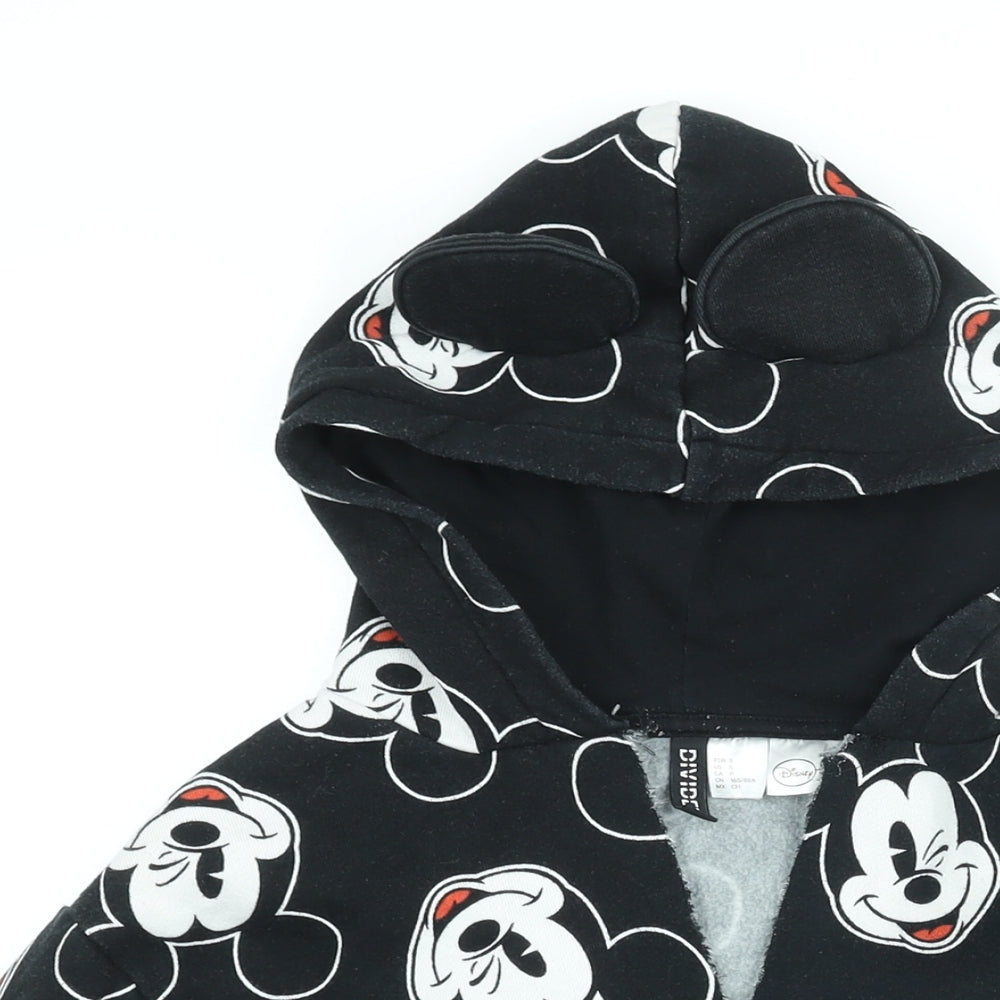Divided by H&M Womens Black Geometric Cotton Pullover Hoodie Size S Pullover - Disney Mickey Mouse Ears