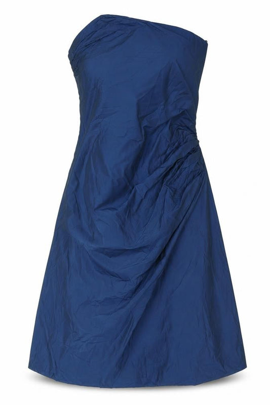 Marie Blanc Womens Blue Polyester A-Line Size 12 Round Neck Zip - Mushroom Hem