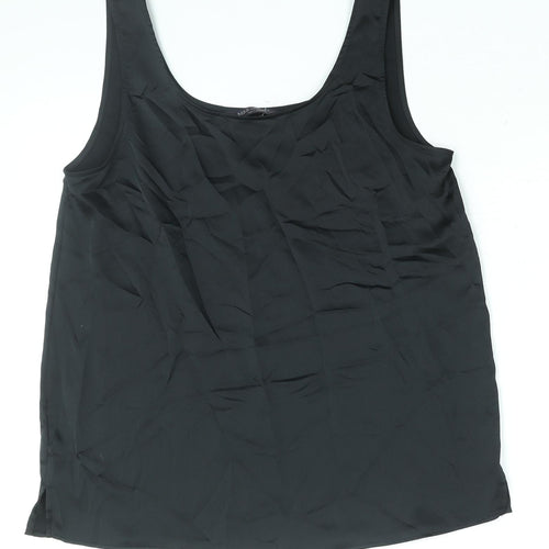 Marks and Spencer Womens Black Polyester Camisole Blouse Size 10 Scoop Neck