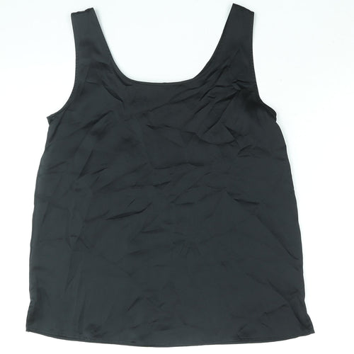 Marks and Spencer Womens Black Polyester Camisole Blouse Size 10 Scoop Neck