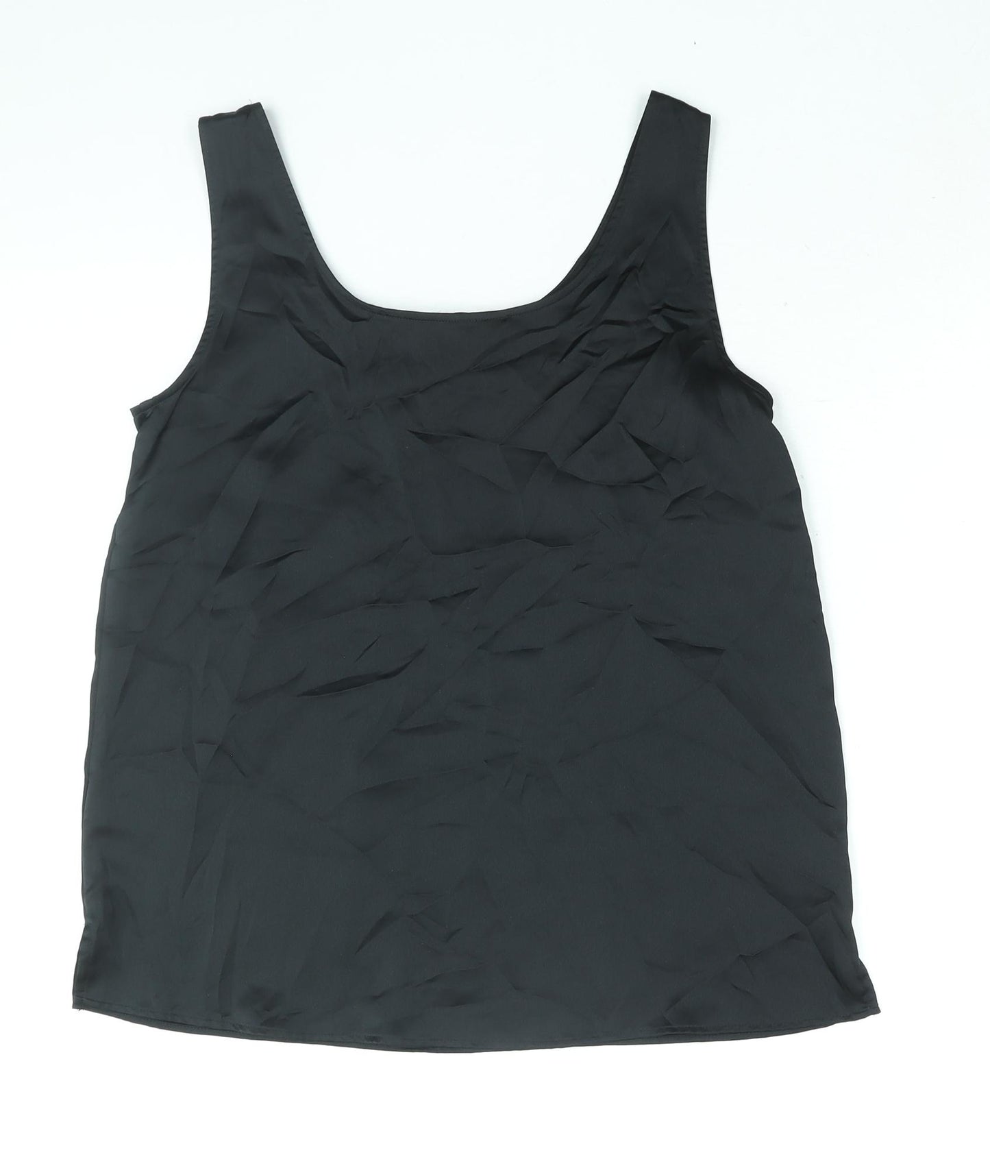 Marks and Spencer Womens Black Polyester Camisole Blouse Size 10 Scoop Neck