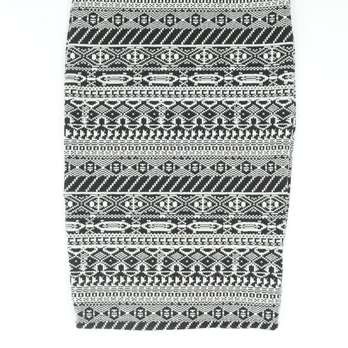The Sting Womens Black Fair Isle Cotton Bandage Skirt Size S