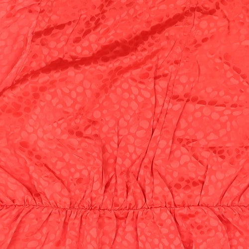 Lovedrobe Womens Red Geometric Polyester A-Line Size 22 V-Neck Button
