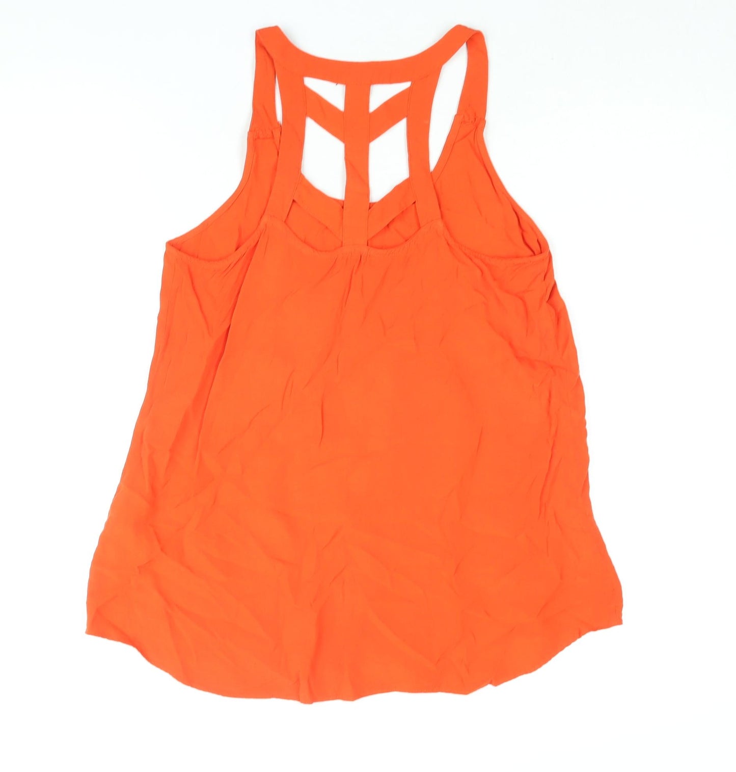 New Look Womens Red Viscose Camisole Blouse Size 10 Scoop Neck - Cut Out Detail